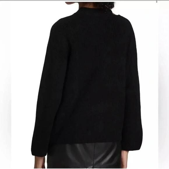 Rails Shoulder Cutout Sweater Womens Large Black Ribbed Knit Pullover Alexi NWT - Picture 2 of 7